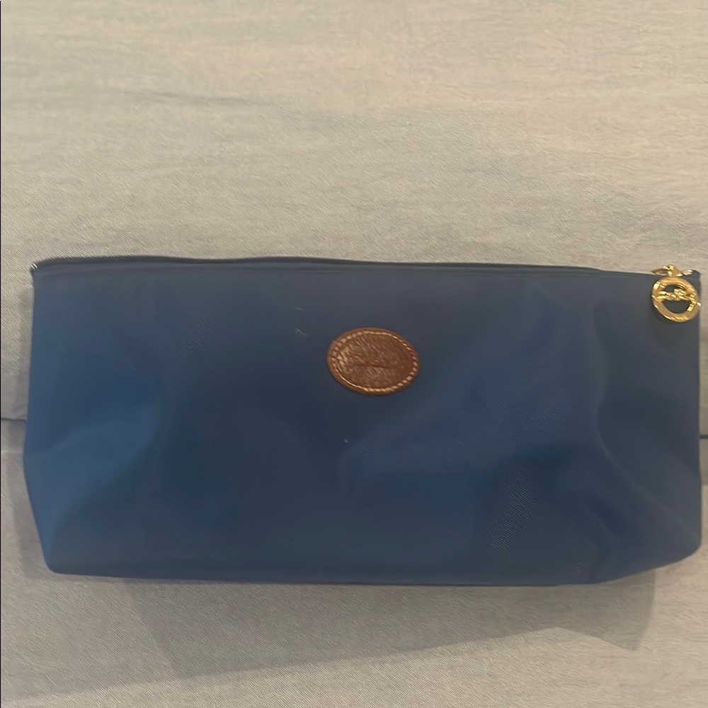 Longchamp brand new blue cosmetic bag pouch Bag 12 x 5 x 3